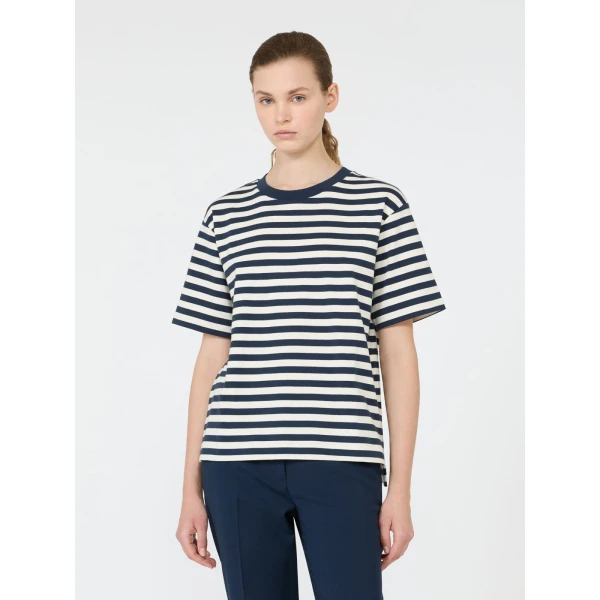 Max Mara Multid Jersey Boxy T-Shirt in Navy | T-shirts | Coveti