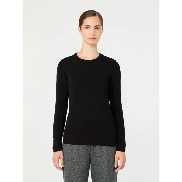 Max Mara Multie Stretch Viscose Jersey T-Shirt in Black | T-shirts | Coveti