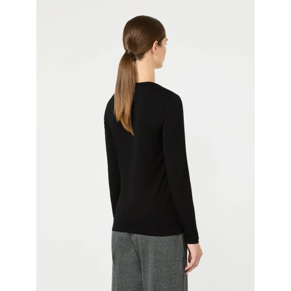 Max Mara Multie Stretch Viscose Jersey T-Shirt in Black | T-shirts | Coveti