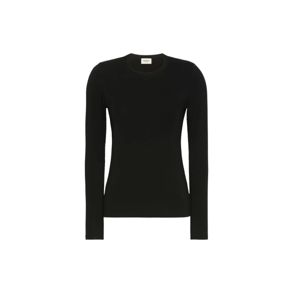 Max Mara Multie Stretch Viscose Jersey T-Shirt in Black | T-shirts | Coveti