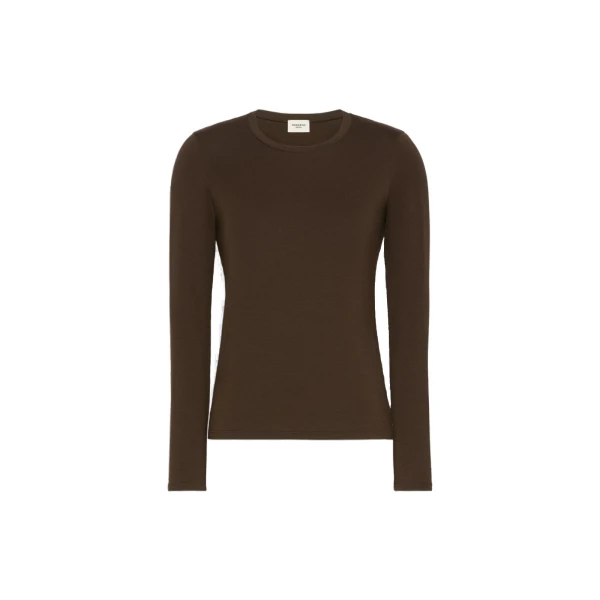 Max Mara Multie Stretch Viscose Jersey T-Shirt in Dark Brown | T-shirts | Coveti