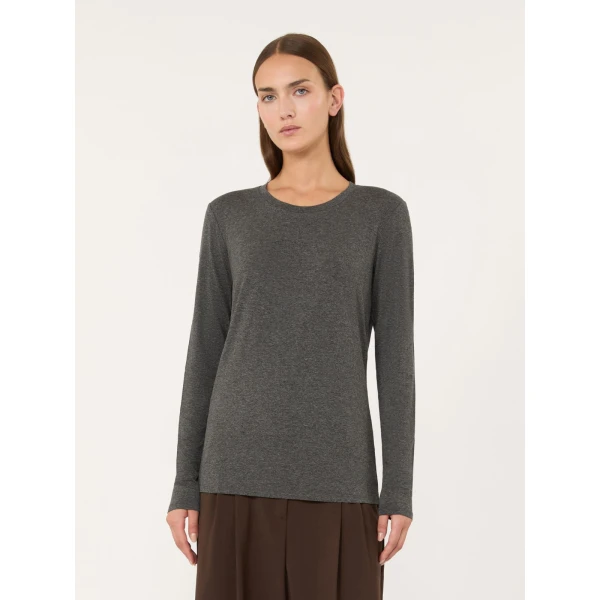 Max Mara Multie Stretch Viscose Jersey T-Shirt in Dark Grey | T-shirts | Coveti