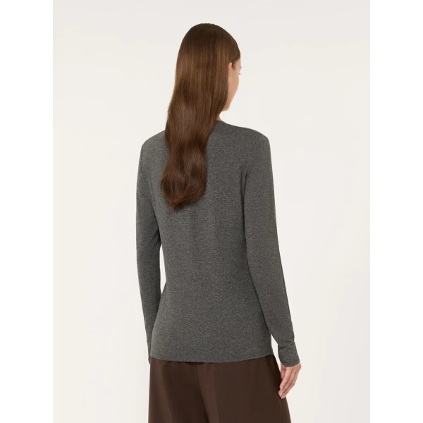 Max Mara Multie Stretch Viscose Jersey T-Shirt in Dark Grey | T-shirts | Coveti