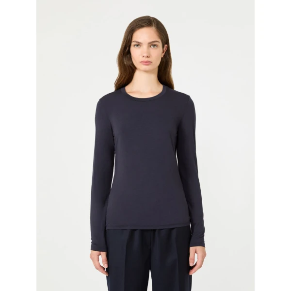 Max Mara Multie Stretch Viscose Jersey T-Shirt in Navy | T-shirts | Coveti