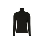 Max Mara Multif Stretch Viscose Jersey Turtleneck Top in Black | Tops | Coveti