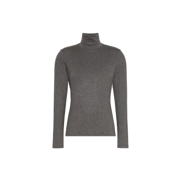 Max Mara Multif Stretch Viscose Jersey Turtleneck Top in Dark Grey | Tops | Coveti