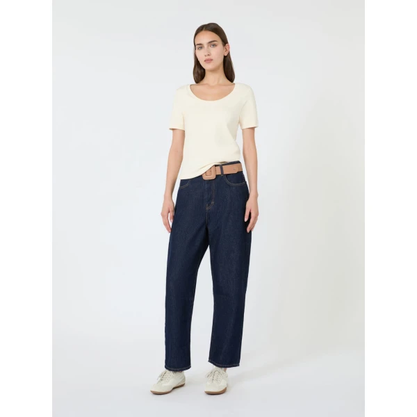 Max Mara Multij Fine Rib-Knit Jersey T-Shirt in Ivory | T-shirts | Coveti