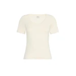 Max Mara Multij Fine Rib-Knit Jersey T-Shirt in Ivory | T-shirts | Coveti