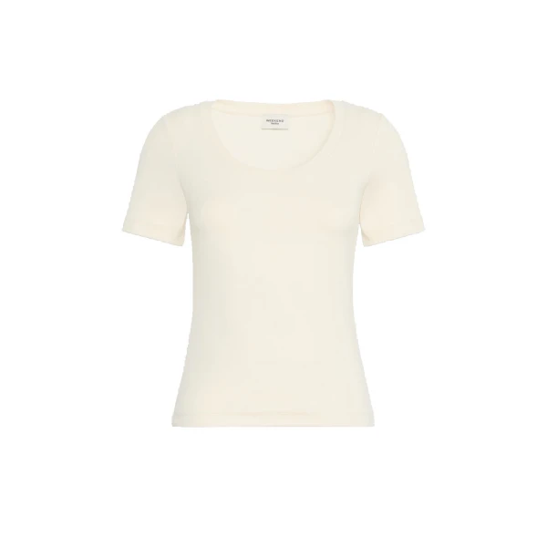 Multij Fine Rib-Knit Jersey T-Shirt in Ivory