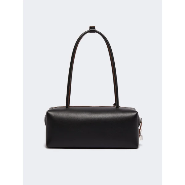 Max Mara Natural Leather Bowler Bag in Black | Totes & Top-Handle Bags | Coveti