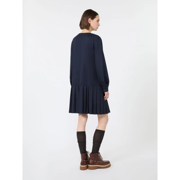 Max Mara Navetta Jacquard Jersey Mini Dress in Navy | Mini Dresses | Coveti