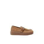 Max Mara Navetta Split Leather Loafers in Honey | Loafers | Coveti