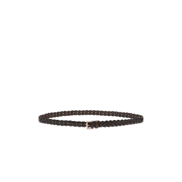Navetta Woven Leather Belt in Coffee