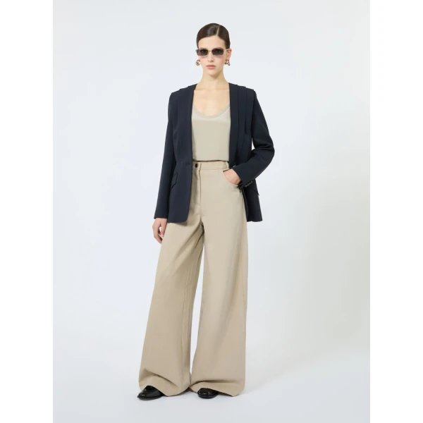 Max Mara Navile Single-Breasted Compact Cady Jacket in Midnight Blue | Blazers | Coveti