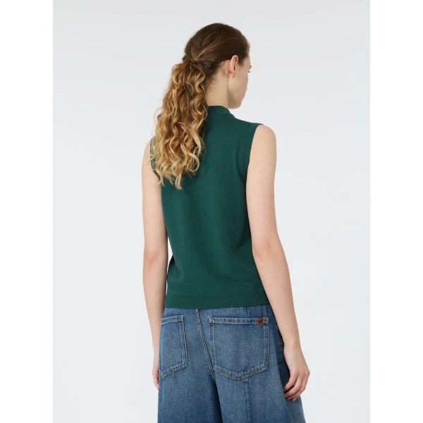 Max Mara Nazione Sleeveless Stretch Viscose Jumper in Green | Sweaters | Coveti