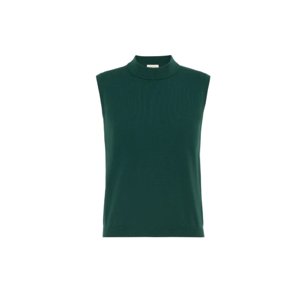 Max Mara Nazione Sleeveless Stretch Viscose Jumper in Green | Sweaters | Coveti