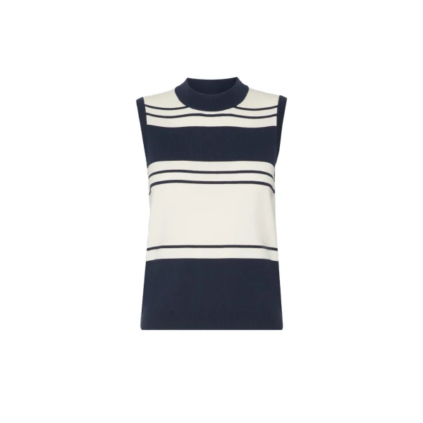 Max Mara Nazione Sleeveless Stretch Viscose Jumper in Navy Style 2 | Sweaters | Coveti