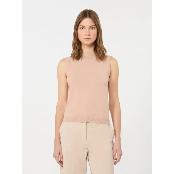Max Mara Nazione Sleeveless Stretch Viscose Jumper in Pink | Sweaters | Coveti