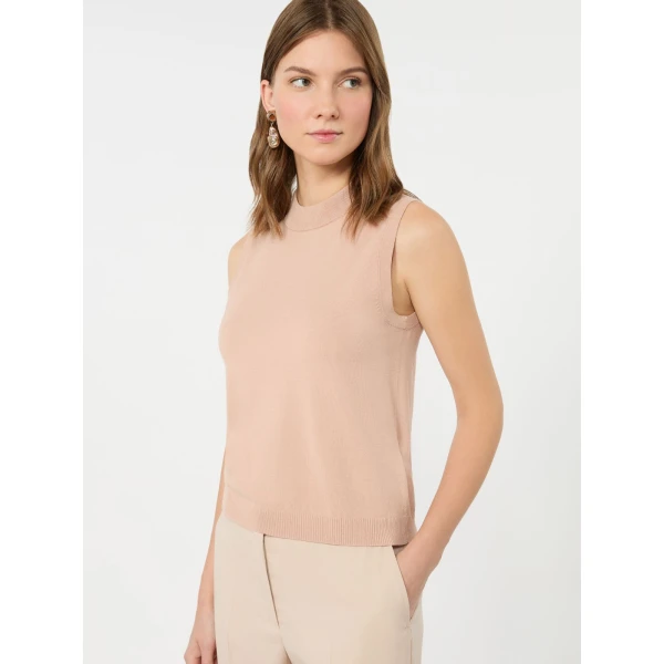 Max Mara Nazione Sleeveless Stretch Viscose Jumper in Pink | Sweaters | Coveti