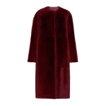 Max Mara Nebbia Sheepskin Midi Coat in Bordeaux | Fur Coats | Coveti