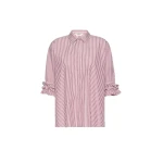 Max Mara Nebbie Cotton Poplin Ruffle-Sleeve Shirt in Bordeaux | Shirts | Coveti