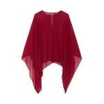 Max Mara Nebbie Silk Georgette Cropped Cape in Ruby | Jackets | Coveti