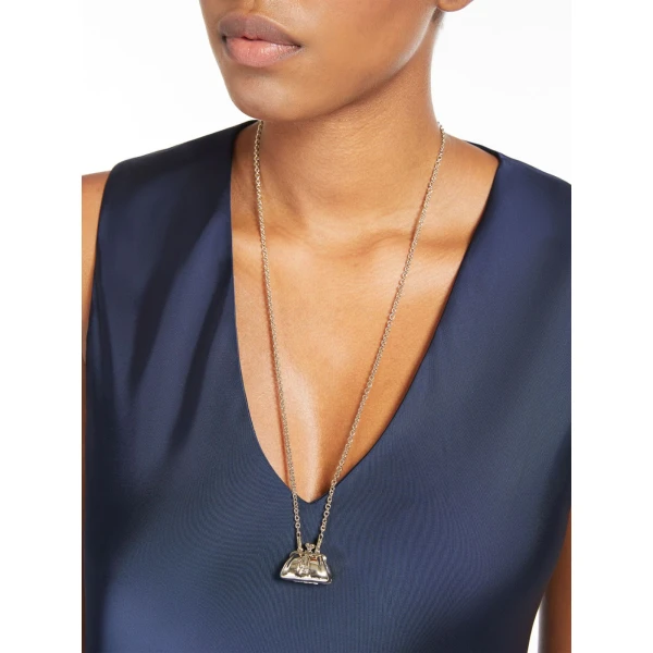 Max Mara Necklace with Pasticcino Bag Charm in Gold | Necklace | Coveti