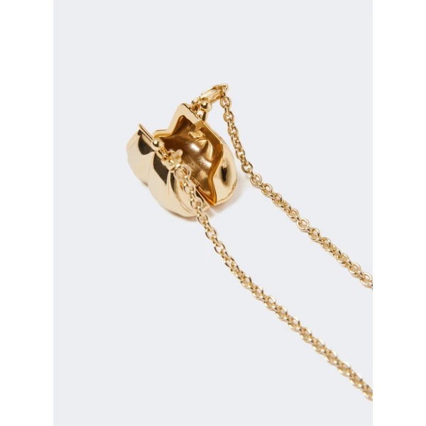 Max Mara Necklace with Pasticcino Bag Charm in Gold | Necklace | Coveti