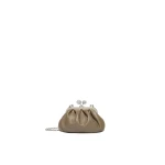 Max Mara Nembi Extra Small Shiny Sheepskin Pasticcino Bag in Mud | Mini Bags | Coveti