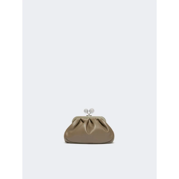 Max Mara Nembi Extra Small Shiny Sheepskin Pasticcino Bag in Mud | Mini Bags | Coveti