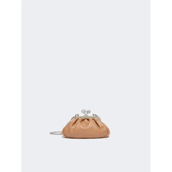 Max Mara Nembi Extra Small Shiny Sheepskin Pasticcino Bag in Nude | Mini Bags | Coveti