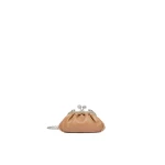 Max Mara Nembi Extra Small Shiny Sheepskin Pasticcino Bag in Nude | Mini Bags | Coveti