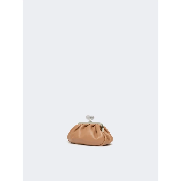 Max Mara Nembi Extra Small Shiny Sheepskin Pasticcino Bag in Nude | Mini Bags | Coveti
