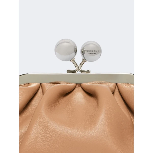 Max Mara Nembi Extra Small Shiny Sheepskin Pasticcino Bag in Nude | Mini Bags | Coveti
