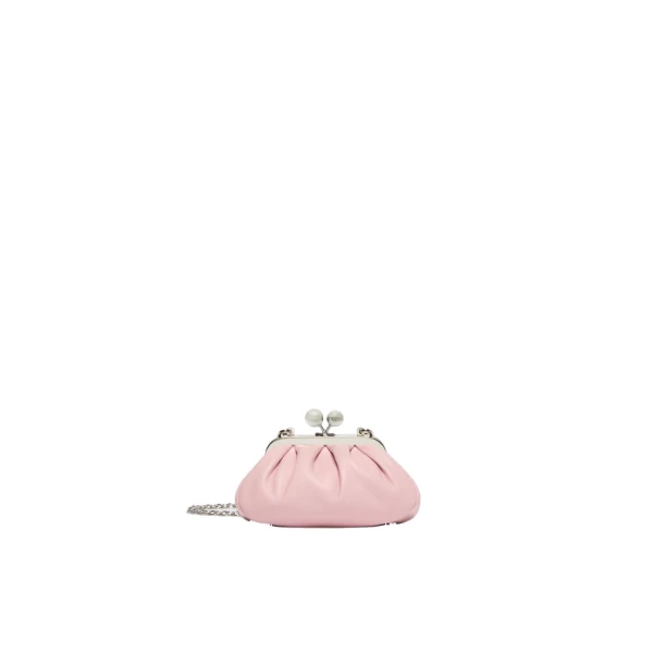Max Mara Nembi Extra Small Shiny Sheepskin Pasticcino Bag in Pink | Mini Bags | Coveti