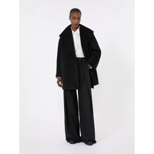 Max Mara Nembo Cocoon Wool Coat in Black | Wool Coat | Coveti