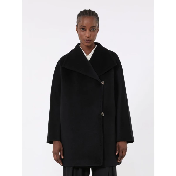 Max Mara Nembo Cocoon Wool Coat in Black | Wool Coat | Coveti