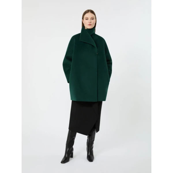 Max Mara Nembo Cocoon Wool Coat in Green | Wool Coat | Coveti