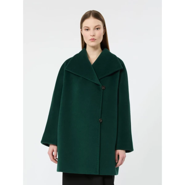 Max Mara Nembo Cocoon Wool Coat in Green | Wool Coat | Coveti