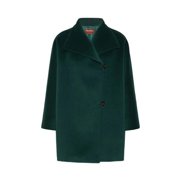 Max Mara Nembo Cocoon Wool Coat in Green | Wool Coat | Coveti