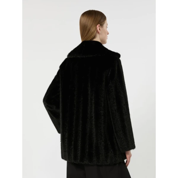 Max Mara Neo Flared Textured Short Coat in Black | Coats | Coveti