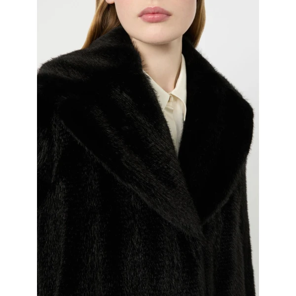 Max Mara Neo Flared Textured Short Coat in Black | Coats | Coveti