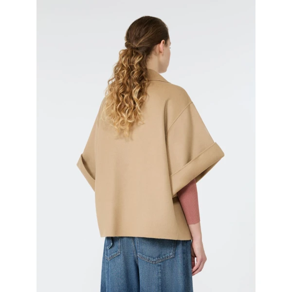 Max Mara Neo Short Double Wool Coat in Camel | Wool Coat | Coveti