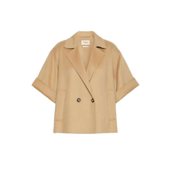Max Mara Neo Short Double Wool Coat in Camel | Wool Coat | Coveti
