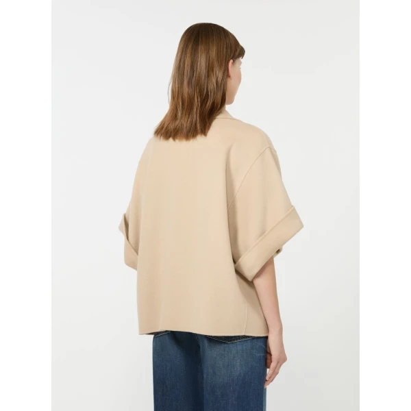 Max Mara Neo Short Double Wool Coat in Sand | Wool Coat | Coveti
