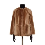 Max Mara Nerine Reversible Shearling Jacket in Camel | Shearling Jackets | Coveti