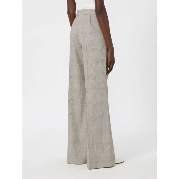 Max Mara Netto Glen Plaid Wool Trousers in Olive Green | Tailored pants | Coveti