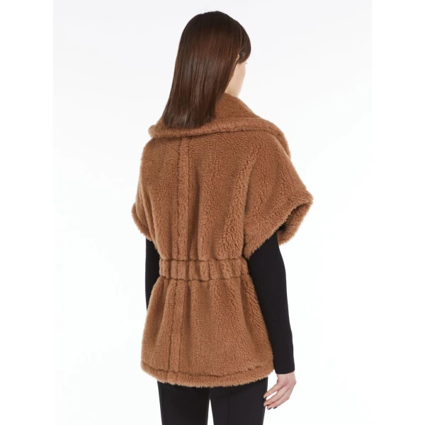 Max Mara Newabavo Teddy Fabric Cape in Camel | Coats | Coveti