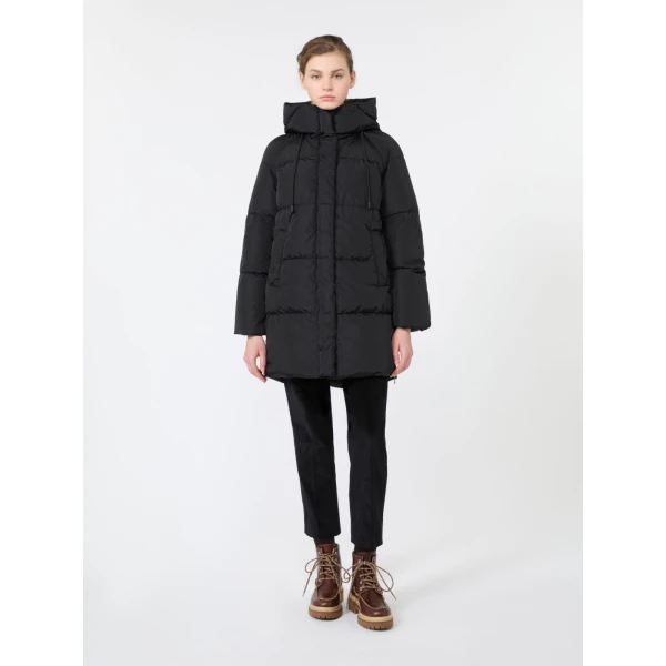Max Mara Newbembo Water-Repellent Taffeta Midi Parka in Black | Coats | Coveti