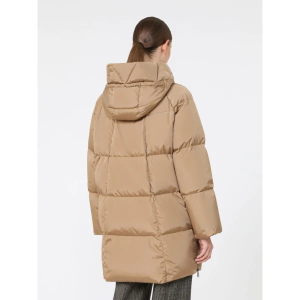 Max Mara Newbembo Water-Repellent Taffeta Midi Parka in Camel | Coats | Coveti